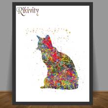 Rikivity-pintura en lienzo de gato americano, Póster Artístico de Animal para pared, sala de estar imagen para, decoración de San Valentín 2024 - compra barato