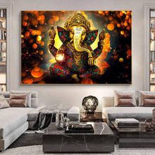 Lord Ganesha Hindu Gods Canvas Painting Elephant Hinduism Posters and Prints Wall Art Decorative Picture for Living Room Decor 2024 - buy cheap