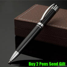 Caneta esferográfica de metal masculina, caneta esferográfica com 2 canetas para presente 2024 - compre barato