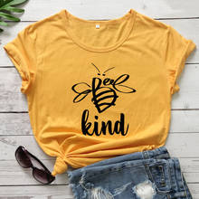 Camiseta estampada tipo abelha, camiseta feminina vintage, hipster, bonitinha, verão, camiseta gráfica motivadora 2024 - compre barato