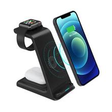 3 in 1 Wireless Quick Charger Stand Dock For iPhone iWatch AirPods Qi  Fast Induction Charger Fast Wireless Charger Station 2024 - buy cheap