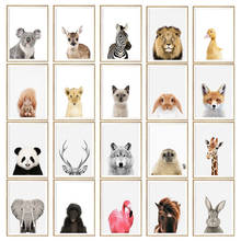 Animais do bebê cartaz panda girafa elefante pintura da lona berçário arte da parede nórdico imagem do quarto dos miúdos decoração 2024 - compre barato