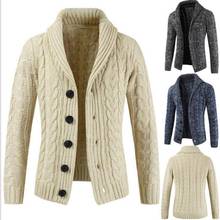 Novo cardigã de malha solto da moda, jaqueta, moda masculina, suéter grosso, quente 2024 - compre barato