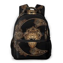 Backpack Women Shoulder Bag For Teenage Girls Boho Golden Moon And Sun Mandala Bagpack Female Ladies School Backpack 2024 - buy cheap