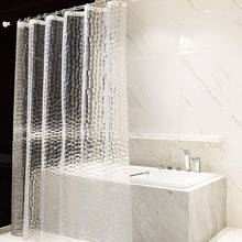 Cortina de banheiro transparente em 3d peva, cortina de chuveiro com 12 ganchos para casa banheiro 2024 - compre barato
