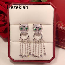 Hezekiah brincos luxuosos com borlas, agulhas de leopardo para banquete, alta qualidade frete grátis para dança 2021 2024 - compre barato