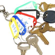 50pcs Portable Key ID Tag Baggage Luggage Name Label Card with Split Ring Keyring 2024 - buy cheap