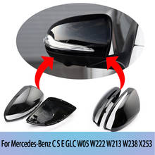 Rearview LHD Car Styling for Mercedes Benz C GLC S E Class W205 X253 W222 W213 W238 Glossy Black Mirror Cover Caps Replacement 2024 - buy cheap