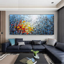 Pintura al óleo de textura gruesa moderna hecha a mano sobre lienzo para sala de estar, salón, pintado a mano 2024 - compra barato