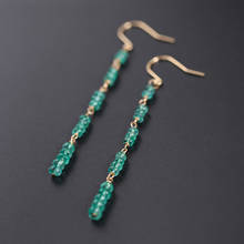 DAIMI-pendientes de color verde esmeralda para mujer, gemas auténticas, oro de 18k, diseño de nicho personalizado 2024 - compra barato