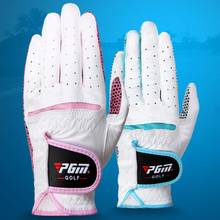 PGM-guantes de Golf suaves y transpirables para mujer, manoplas antideslizantes de piel de oveja sintética para mano izquierda y derecha, con pegatina mágica, suministros de Golf para exteriores, 1 par 2024 - compra barato