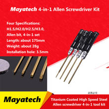 Mayatech-conjunto de chave de fenda sextavada, 4 peças, titânio, galvanizado, endurecido, 1.5, 2.0, 2.5, 3.0mm, chave de fenda para helicóptero, brinquedos rc 2024 - compre barato