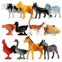 12 шт Мини Реалистичная лошадь собака свинья ферма животное ПВХ Модель декор стола детская игрушка украшение дома 2024 - купить недорого