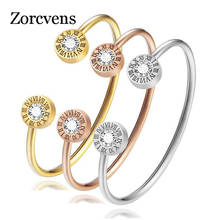 Zorcvens 2021 nova moda pulseiras de aço inoxidável pulseiras 3 cor manguito pulseiras para presente de jóias femininas 2024 - compre barato