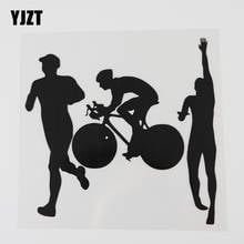 YJZT 13.9CMX13.6CM Triathlon Run Bike Swim Endurance Decal Vinyl Car Sticker Black/Silver 8A-1125 2024 - buy cheap