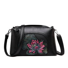 Yourscraa bolsa de ombro feminina de couro macio, pintada à mão, elegante, casual, floral, 2021 2024 - compre barato