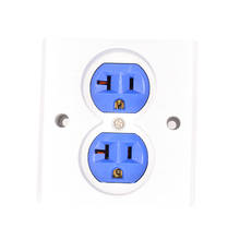 Free shipping 2pcs blue High Quality Power US AC Power Receptacle Wall Outlet Copper Socket 2024 - buy cheap