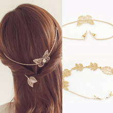 Vintage Gold Leaf Butterfly  Shape Hair Clips Women Elegant Chain Hairpins Barrettes Female Wedding Hairclips Hair Accessories 2024 - buy cheap
