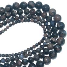 Frete grátis pedra natural pedra azul contas redondas 4 6 8 10 mm seleção para fazer joias faça você mesmo pulseira colar material 2024 - compre barato