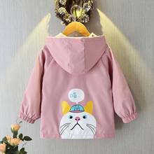 Girl Zipper Jacket Printed Windproof Spring Autumn Trench Coat Kids Jackets for Girls  Baby Girl Coats Teen Girl Letter Hoodie 2024 - buy cheap