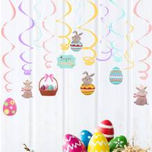 Happy Easter Ceiling Hanging Garland Swirl Banner  Party Decor DIY Spiral Ornaments Swirl Bunny Egg Spiral Pendant Home Decor 2024 - buy cheap