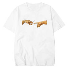 MICHELANGELO футболки для мужчин Harajuku забавная Мужская футболка с рисунком Мужская хип-хоп 100% хлопковая уличная футболка Homme Топы 2024 - купить недорого