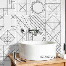 Геометрические наклейки для плитки, наклейки на стену для кухни, современный скандинавский домашний декор для ванной комнаты, украшения для гостиной 2024 - купить недорого