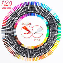 120 Color Dual Brush Pens Art Markers  Fine Tip and Brush Tip Great for Adult Coloring Books Calligraphy Lettering Art Supplies 2024 - buy cheap