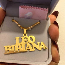 Personalizado nome personalizado colar pingente de ouro cor cubana corrente personalizado placa de identificação colares para presentes personalizados dos homens das mulheres 2024 - compre barato