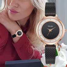 Yolako relógio feminino de luxo, relógio feminino prateado com pulseira de diamante, na moda de 2019 2024 - compre barato
