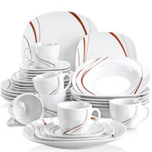 VEWEET BONNIE 30-Piece Porcelain Tableware Dinner Plate Set Cutlery Set with Dessert Plate Soup Plate Dinner Plate Cup&Saucer 2024 - buy cheap