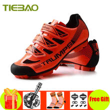 Tiebao-zapatos de ciclismo profesionales para hombre y mujer, calzado con pedales SPD, transpirables, con bloqueo Anto, para bicicleta de montaña 2024 - compra barato