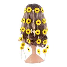 New Female Daisy Bohemian Headpieces Sunflower Wreath Festival Accessories Women Beach Holiday Headband Yellow Flower Crown 2024 - buy cheap