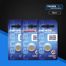 Литиевая батарея renata CR1225 3V % 100, 4 шт., оригинальная брендовая батарея renata 1225 2024 - купить недорого