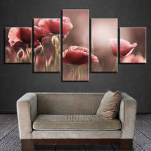 Art Canvas Pictures Modular Frame 5 Pieces Beautiful Pink Flower Paintings Restaurant Living Room HD Printing Posters Wall Decor 2024 - buy cheap
