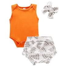 Girls Summer Clothing Set Baby Girl Summer Suit Sleeveless Summer Shorts Sleeveless Robe + Ruffled Shorts + Headband 2024 - buy cheap