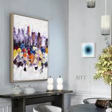 Beautiful City And Sea Scenery Abstract Oil Painting Wall Art Home Decor Picture Modern On Canvas 100% Handpainted No Framed 2024 - buy cheap