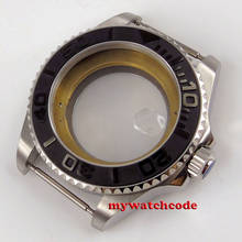 Caixa de relógio de aço inoxidável 316l, 40mm, moldura preta, compatível com eta 2836 miyota 8215, 8205, 821a, mingzhu, 2d 2813, nh35, nh36, movimento automático 2024 - compre barato