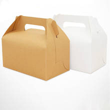 Caixa de papel kraft com alça, caixa de bolinho para muffin, cupcake, confeitaria, casamento, aniversário, natal, presente de embalagem, com 10 peças 2024 - compre barato