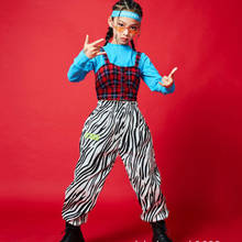 Kids Ballroom Hip Hop Carnival Clothing Plaid Vest Crop Tops Coat Zebra dancing Pants Girls Jazz Dance Wear Costumes Clothes 2024 - buy cheap