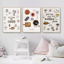 Pósteres e impresiones de café y pastel de macarrón, imágenes artísticas de pared, pintura en lienzo para panadería, cocina, decoración del hogar sin marco 2024 - compra barato