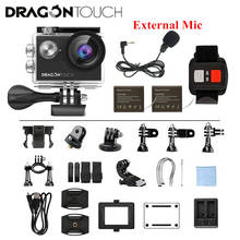 Экшн-камера Dragon Touch 4K EIS 16 МП Vision 4 с поддержкой внешнего микрофона, подводная камера с дистанционным управлением, Wi-Fi Спортивная камера 2024 - купить недорого