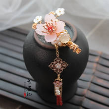 Handmade Barrettes Chinese Clothing Antique Style Headdress Women's Immortal Classical RED Tassels 2024 - buy cheap