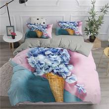 Ice Cream Flower 3D Printed Microfiber Bedding Set 135 3/4pcs Home Textiles Quilt Cover Jacquard Nordic Sack 90 Bed With Zipper 2024 - buy cheap