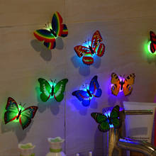 1pc led 3d borboleta adesivos de parede luz da noite lâmpada de incandescência decalques de parede adesivos casa decoração festa casa mesa parede quente 2024 - compre barato