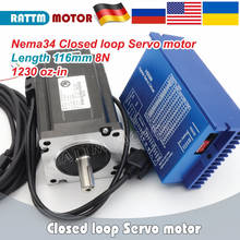 Nema 34 circuito fechado servo motor deslizante kit 8n. m 1230oz-in 6a 2-phase & hss86 motorista híbrido 8a 2024 - compre barato