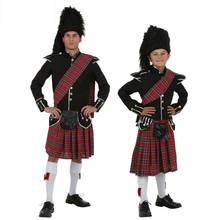 Disfraz de Scotsman para niños y adultos, ropa divertida de Halloween y Navidad, con gorro, novedad 2024 - compra barato