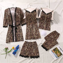 Conjunto de roupão de cetim feminino, conjunto de roupas para casa, sexy, renda, camisola, shorts soltos, moda kimono, vestido de noite 2024 - compre barato