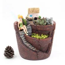 AMW 1PC Creative Plants Pot with City of Sky Flowerpot Combination Resin Succulent Plant Pot Flower Basket House Planter Pot 2024 - buy cheap