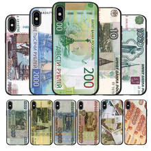 Funda de silicona suave para iPhone, carcasa negra de TPU con monedero ruso para iPhone 11, 12 Pro, X, XR, XS MAX, 5, 6, 7, 8 Plus, SE 2020 2024 - compra barato